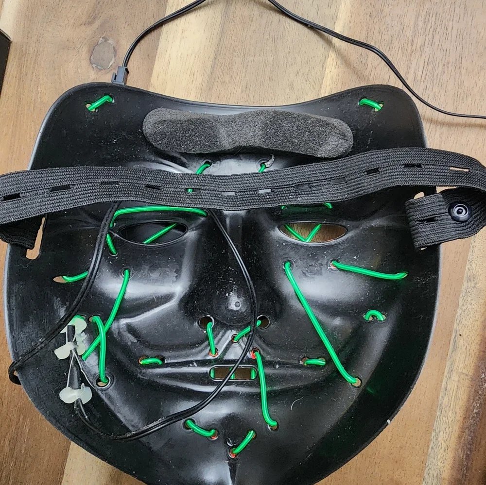 Black and Red LED Halloween Mask
